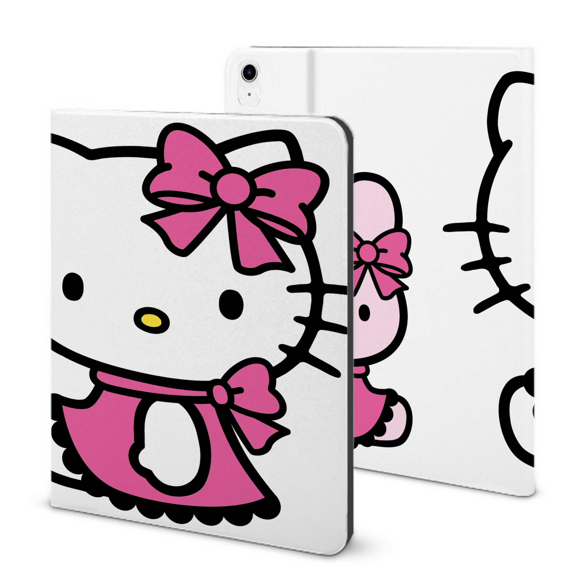 （画像用） Hello Kitty ハローキティ IPad ケース ブック型 PUレザー TPU 耐衝撃 軽量 薄型 ペン収納なし 全面保護 IPad 各モデル対応